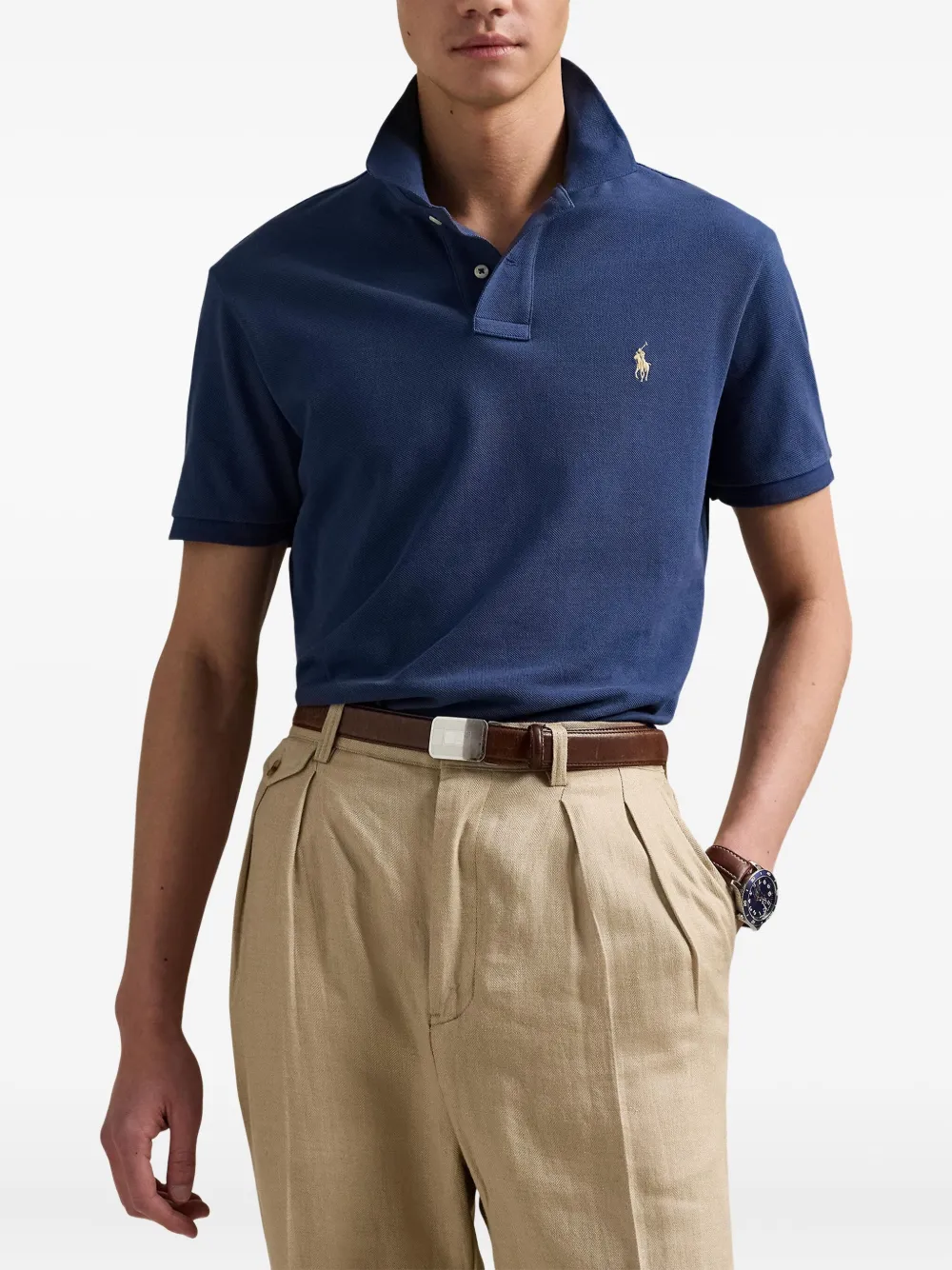 Polo Ralph Lauren The Iconic poloshirt met mesh Blauw