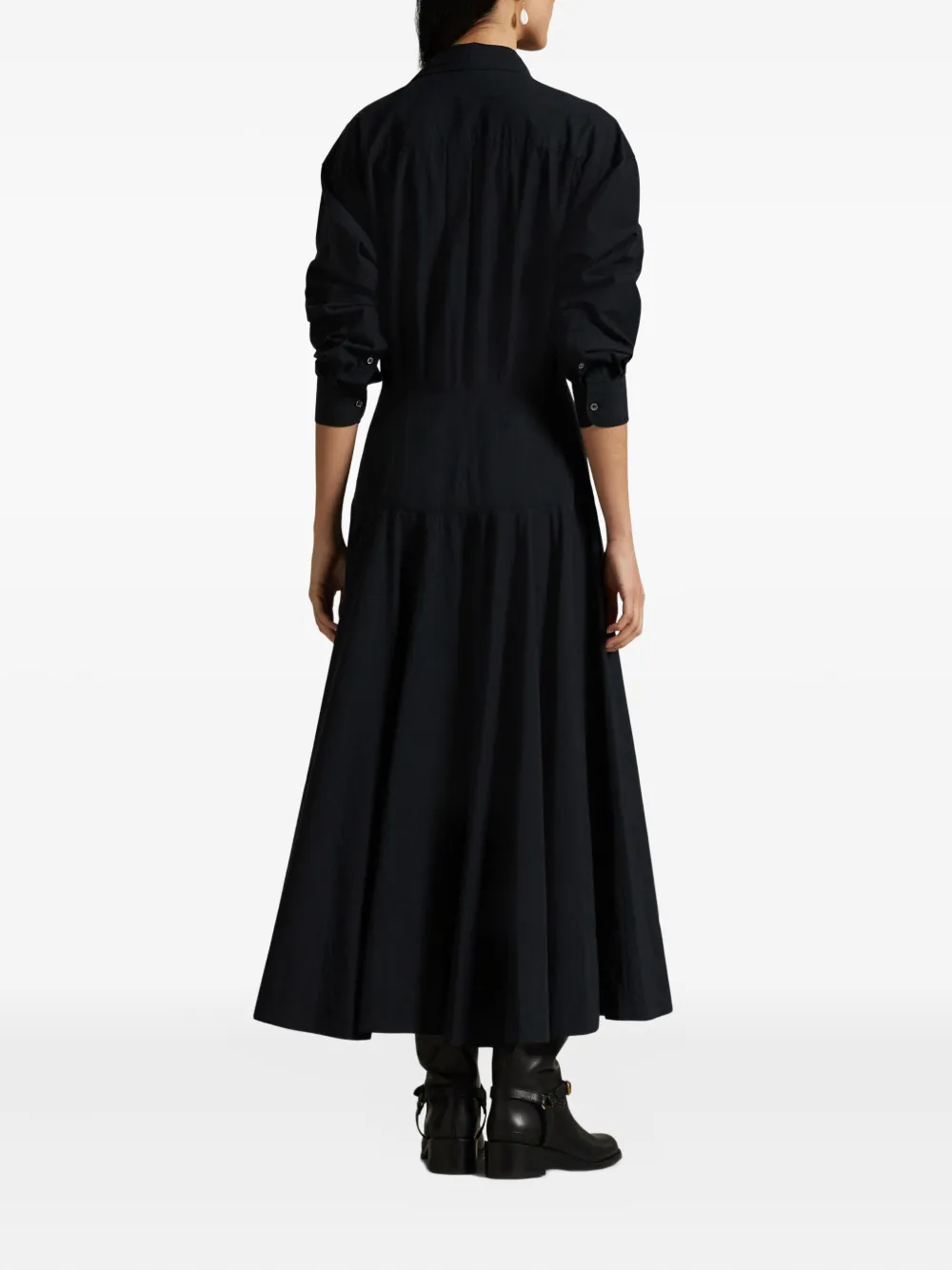 Polo Ralph Lauren Midi-jurk met lange mouwen Zwart