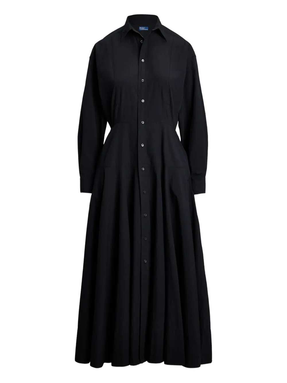 Polo Ralph Lauren Midi-jurk met lange mouwen Zwart