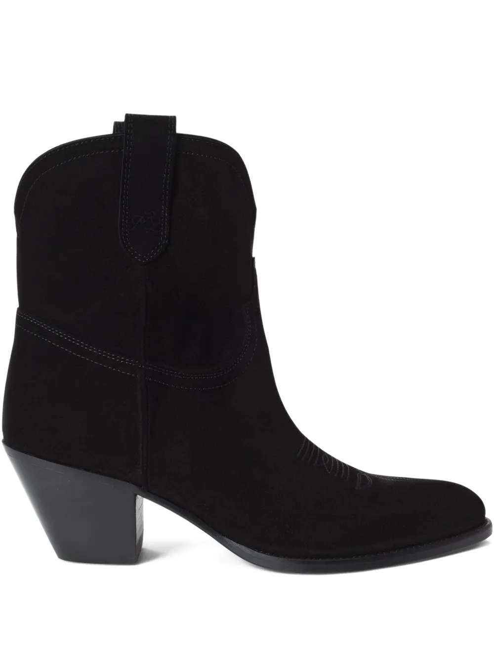 Polo Ralph Lauren 57mm Western cowboy ankle boots Black