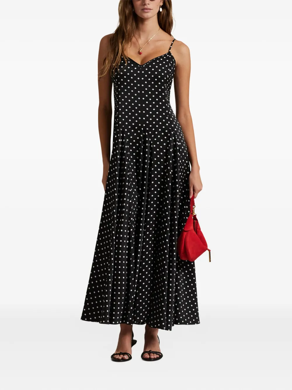 Polo Ralph Lauren Midi-jurk met stippen - Zwart