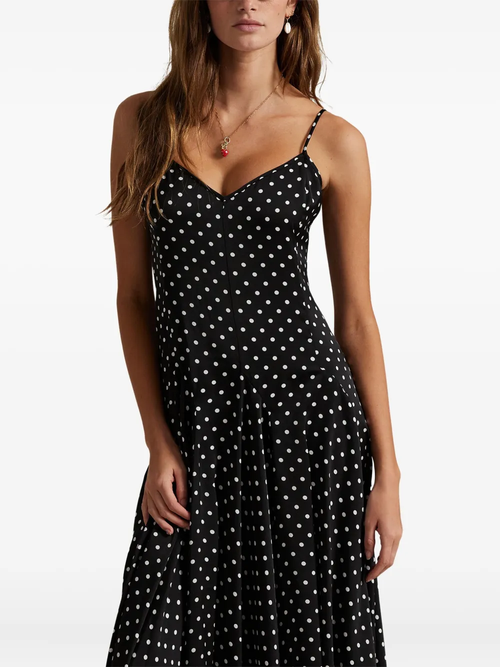 Polo Ralph Lauren Midi-jurk met stippen Zwart