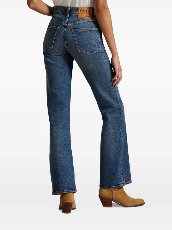 Polo Ralph Lauren Calça Jeans Flare Cintura Alta | Azul | FARFETCH BR