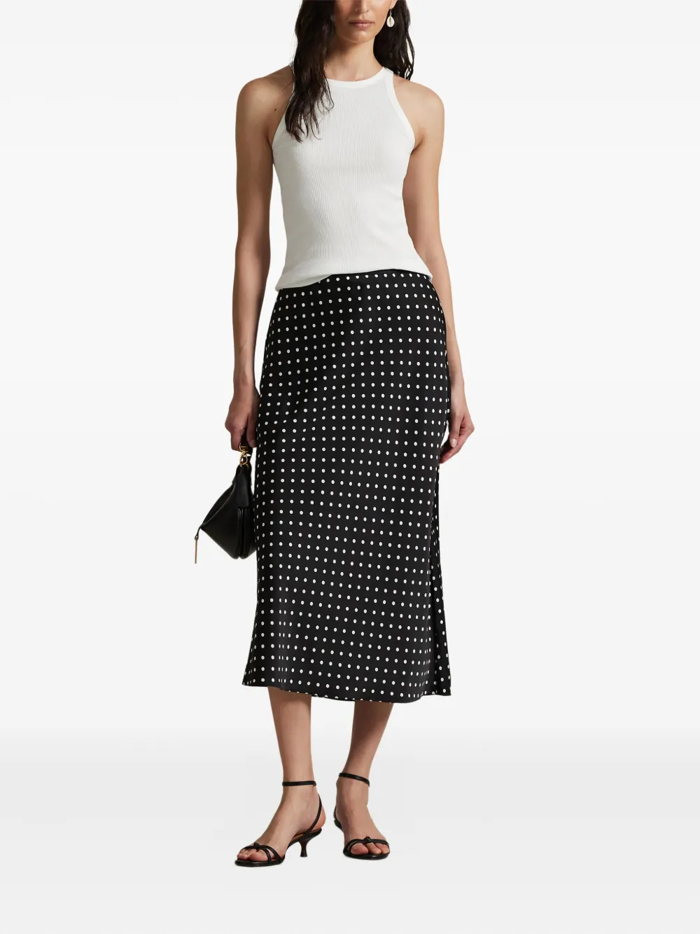 Polo Ralph Lauren Midi-rok met stippen Zwart