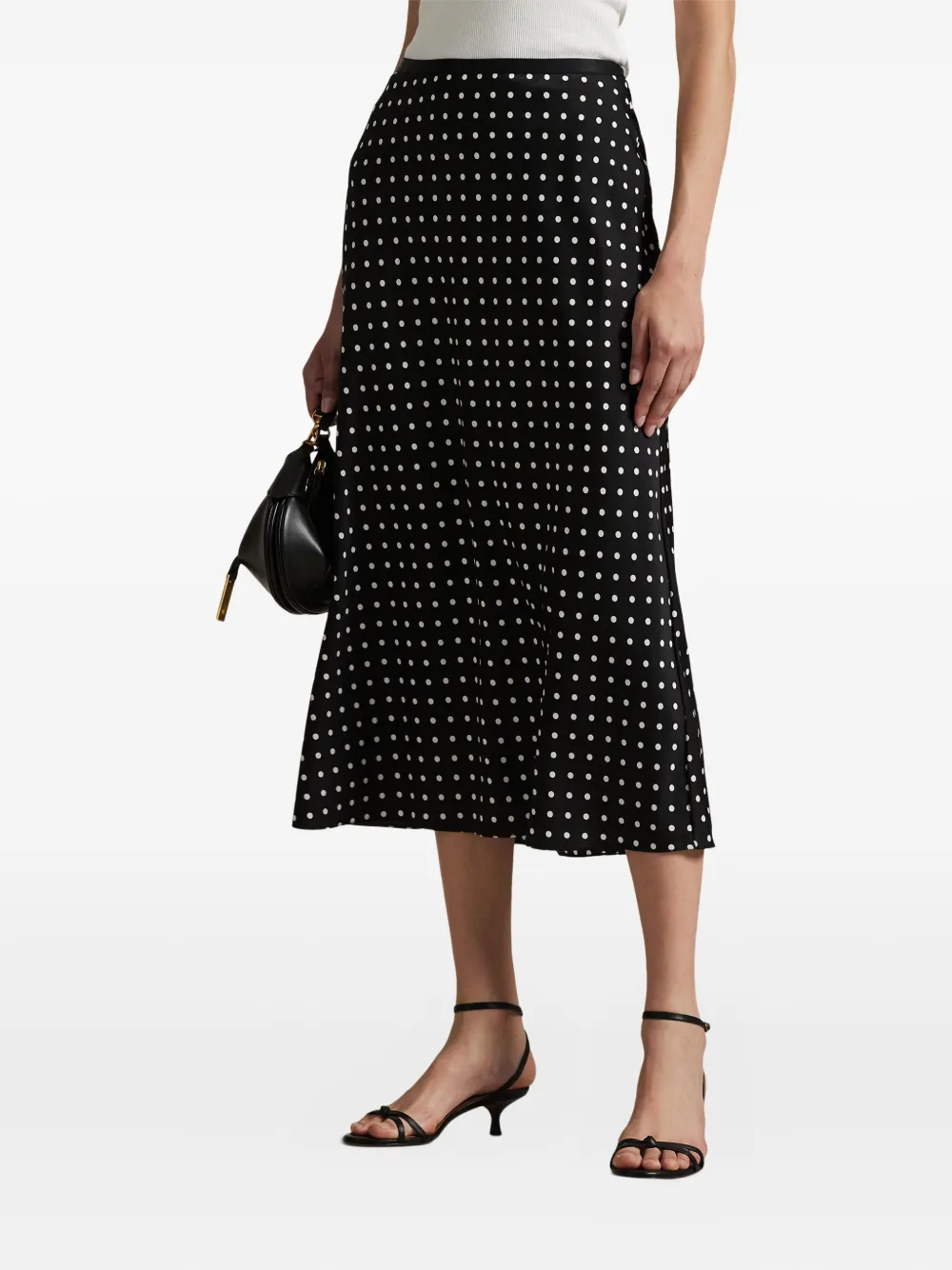 Polo Ralph Lauren Midi-rok met stippen Zwart