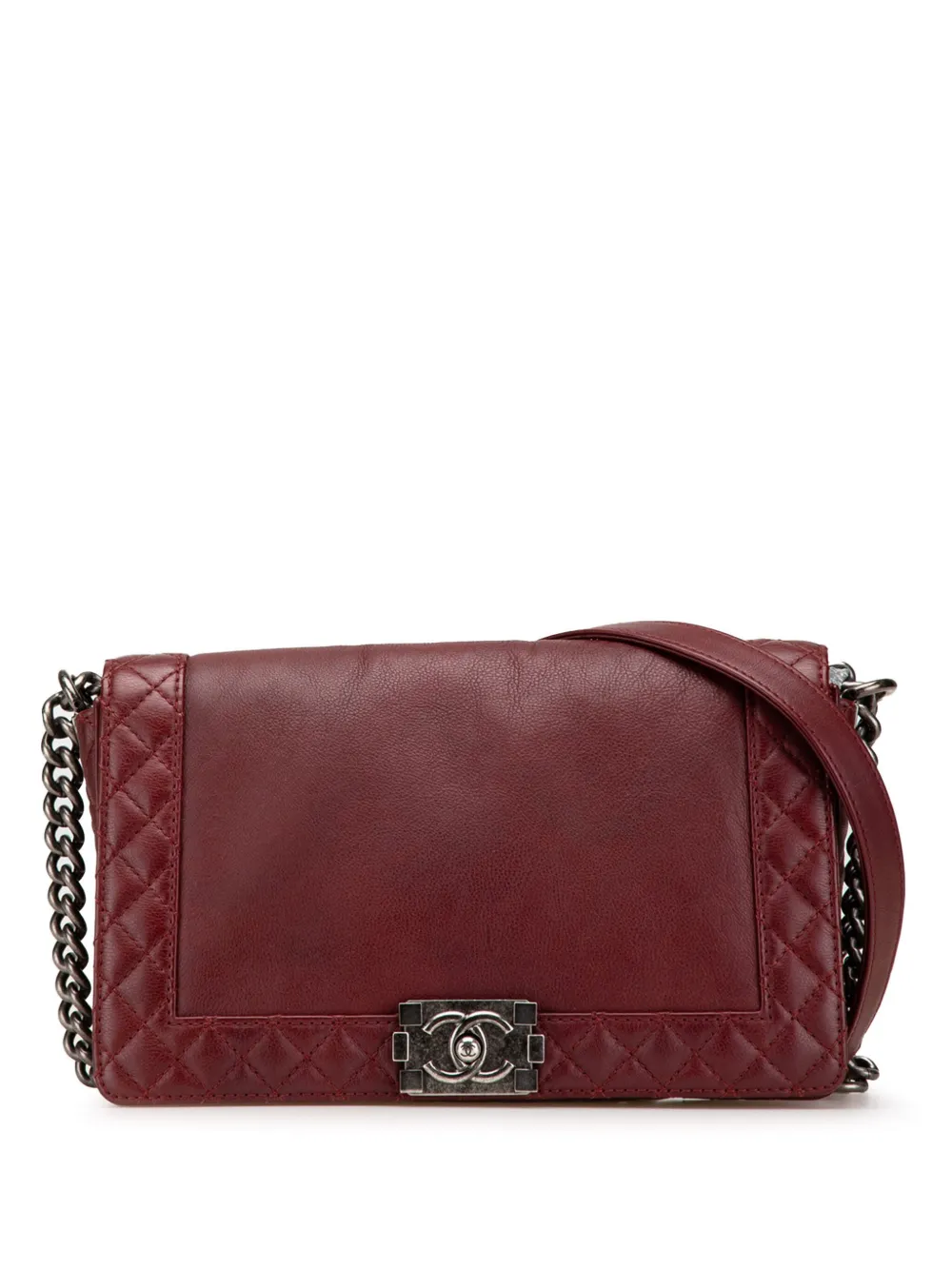 Pre-owned Chanel 2013-2014 Medium Calfskin Boy Reverso Flap Crossbody Bag