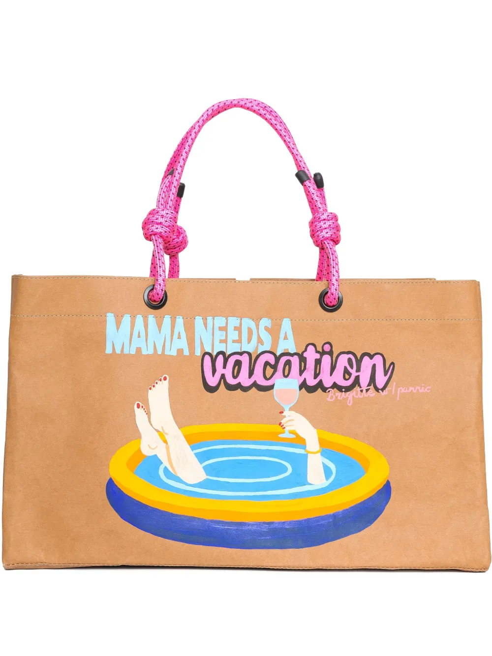 Brigitte graphic-print beach bag - ニュートラル Brigitte graphic-print beach bag - ニュートラル