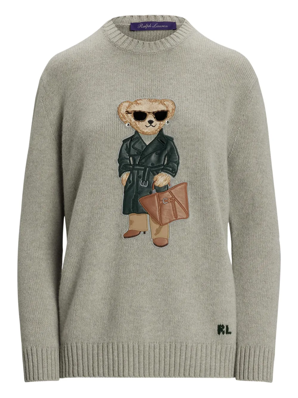 Ralph Lauren Collection Gebreide trui met beerpatroon Grijs