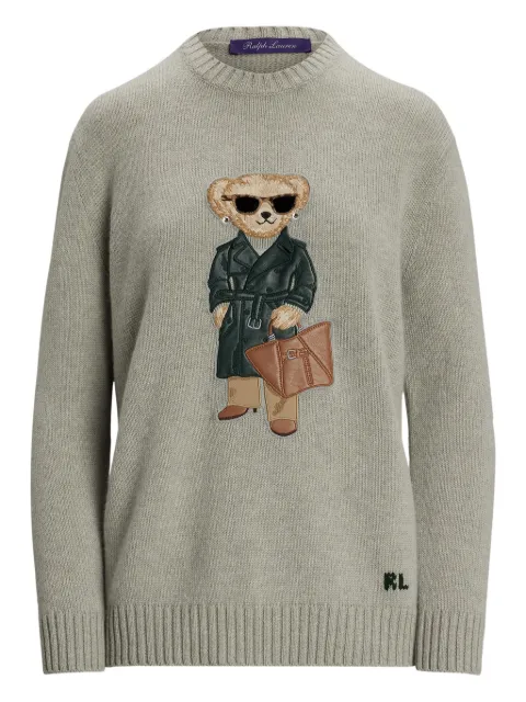 Ralph Lauren Collection bear-motif knitted sweater