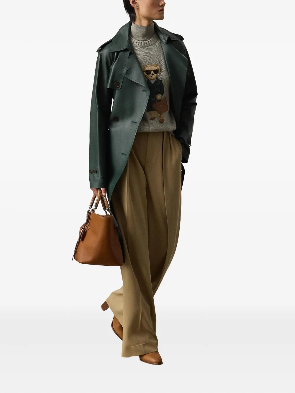 Ralph Lauren Collection Gebreide trui met beerpatroon Grijs