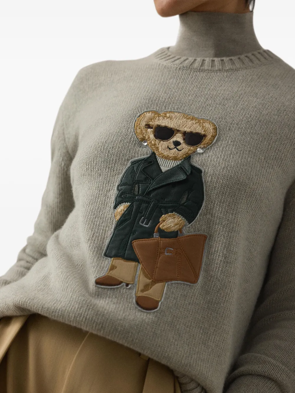 Ralph Lauren Collection Gebreide trui met beerpatroon Grijs