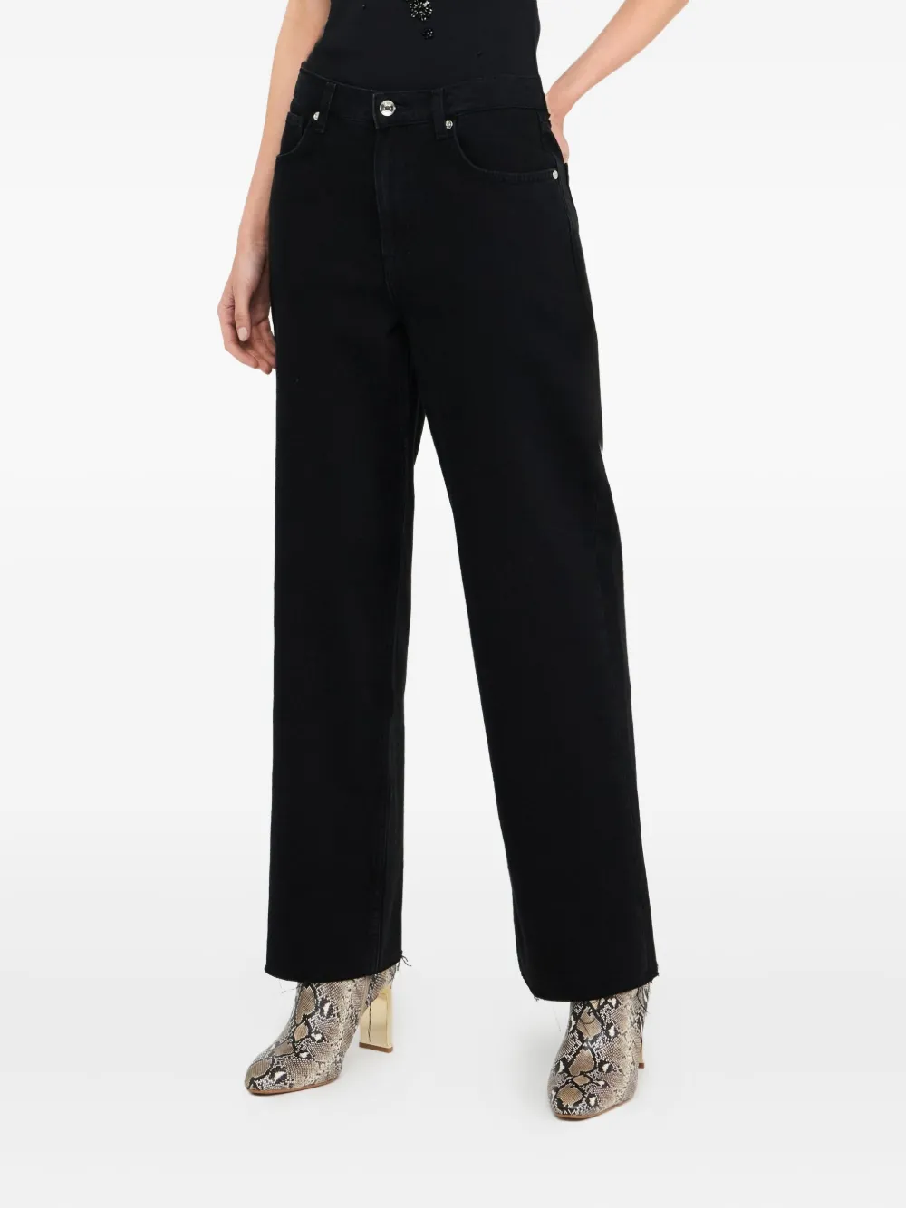 LIU JO Jeans met wijde pijpen Zwart