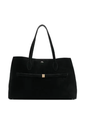 【TOTEME】 ウールフランネル トートバッグ レザートリム TOTEME レザー トートバッグ ベルト付き | NET-A-PORTER