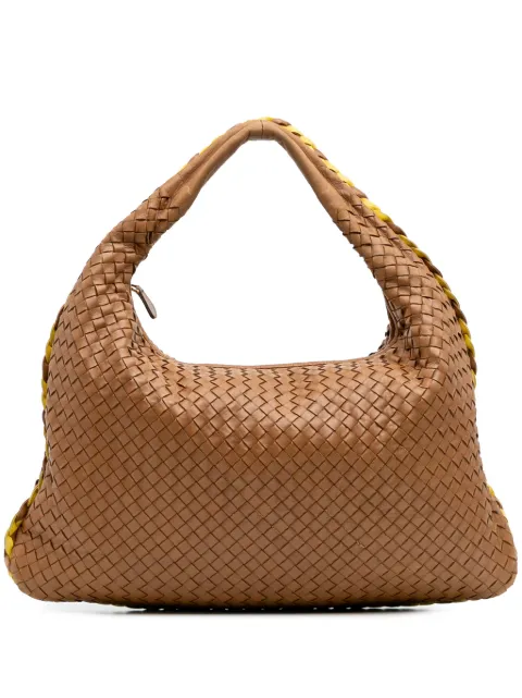 Bottega Veneta Pre-Owned شنطة هلالية 'فينيتا' متوسطة جلد لين بتصميم إنترشياتو وبأطراف بلونين 2000-2007