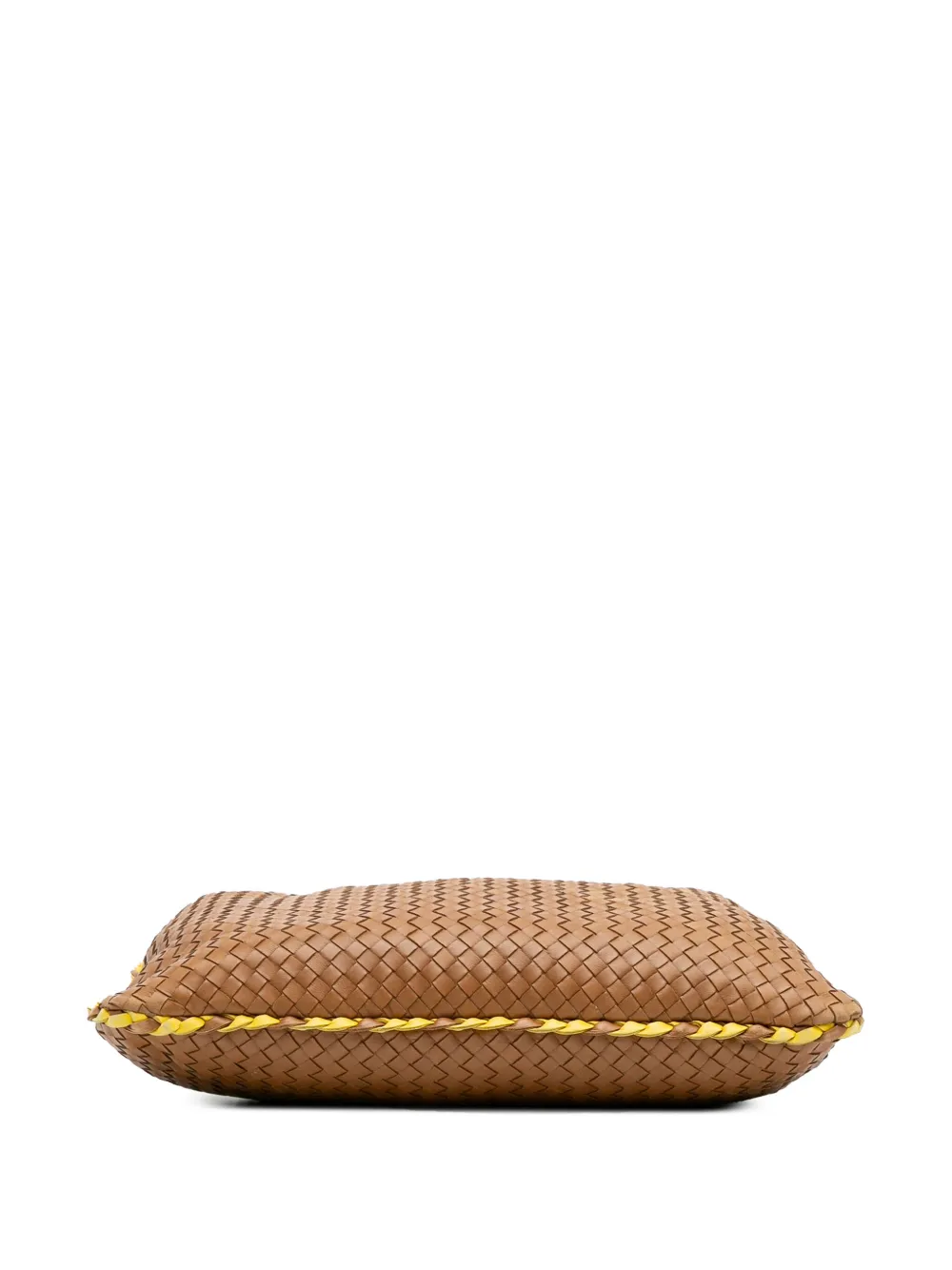 Pre-owned Bottega Veneta 2000-2007 Medium Bicolor Trimmed Nappa Intrecciato Veneta Hobo Bag