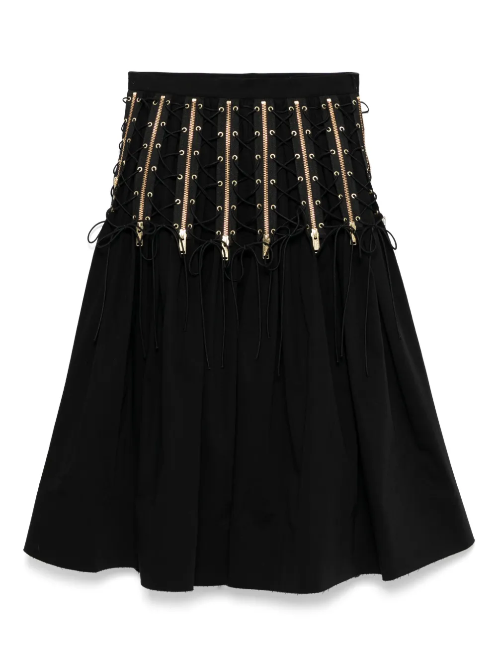 Undercover zipped lace-up midi skirt | Black | Image 1