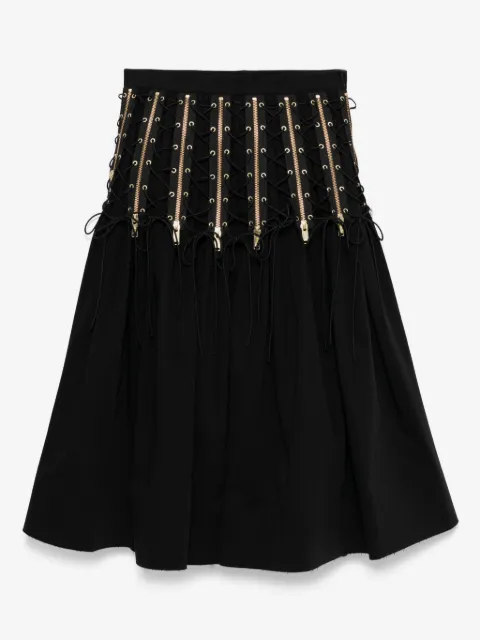 Undercover zipped lace-up midi skirt