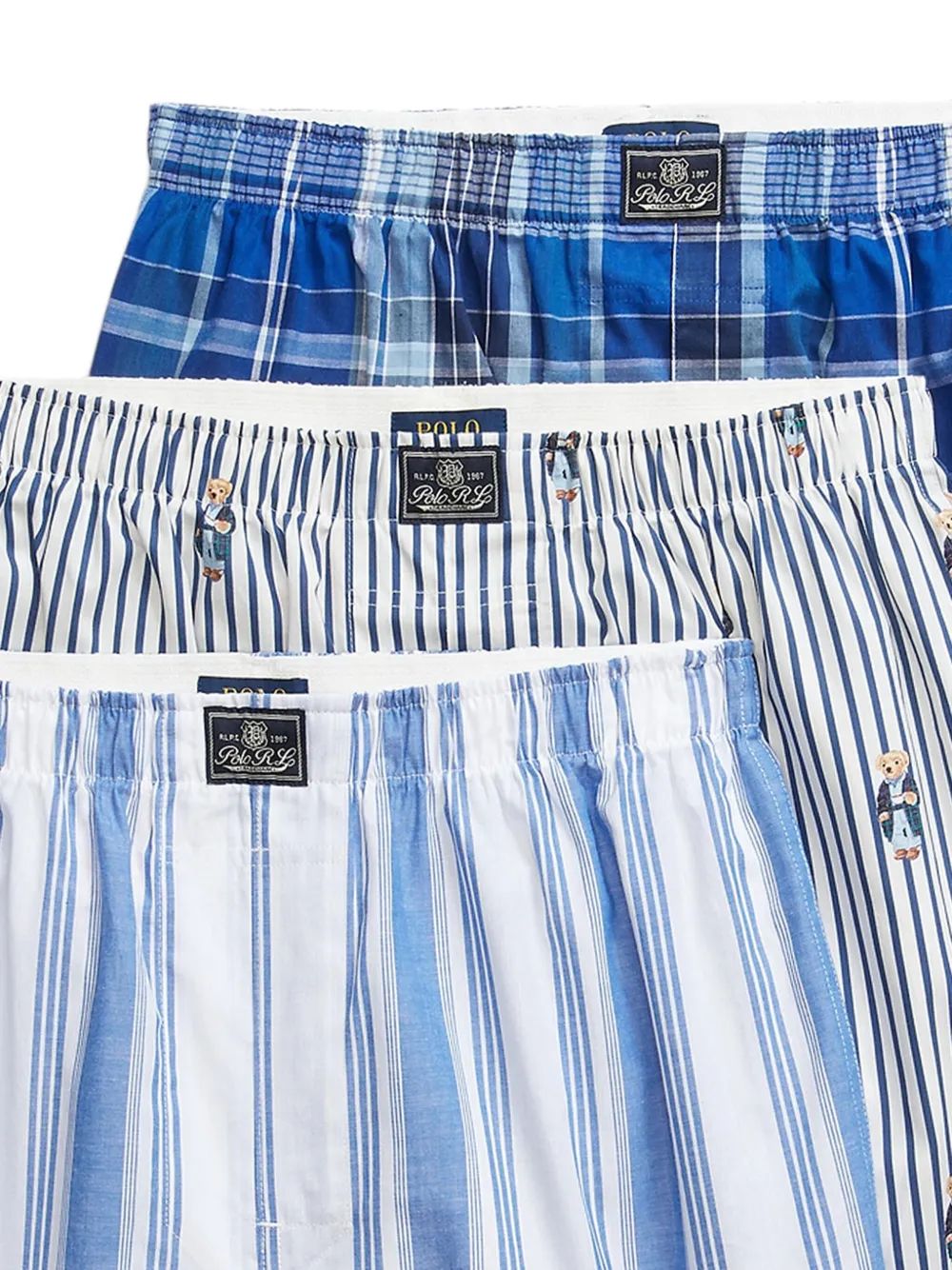 Polo Ralph Lauren Drie boxershorts met logo-label Blauw