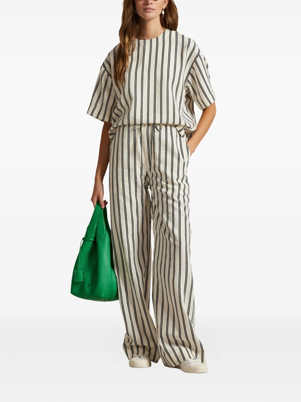 Polo Ralph Lauren Gestreepte oversized top - Wit