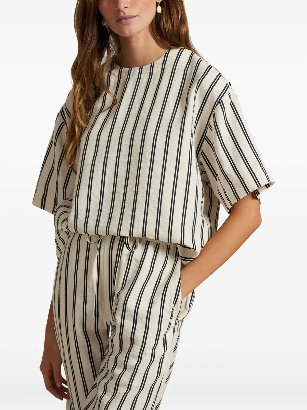 Polo Ralph Lauren Gestreepte oversized top Wit