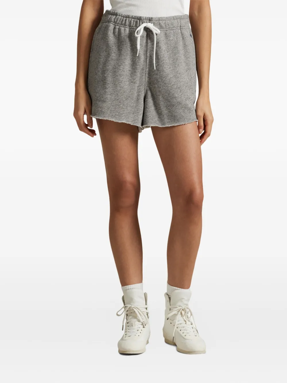 Polo Ralph Lauren フレイドヘム スウェットショートパンツ - グレー Polo Ralph Lauren フレイドヘム スウェットショートパンツ - グレー