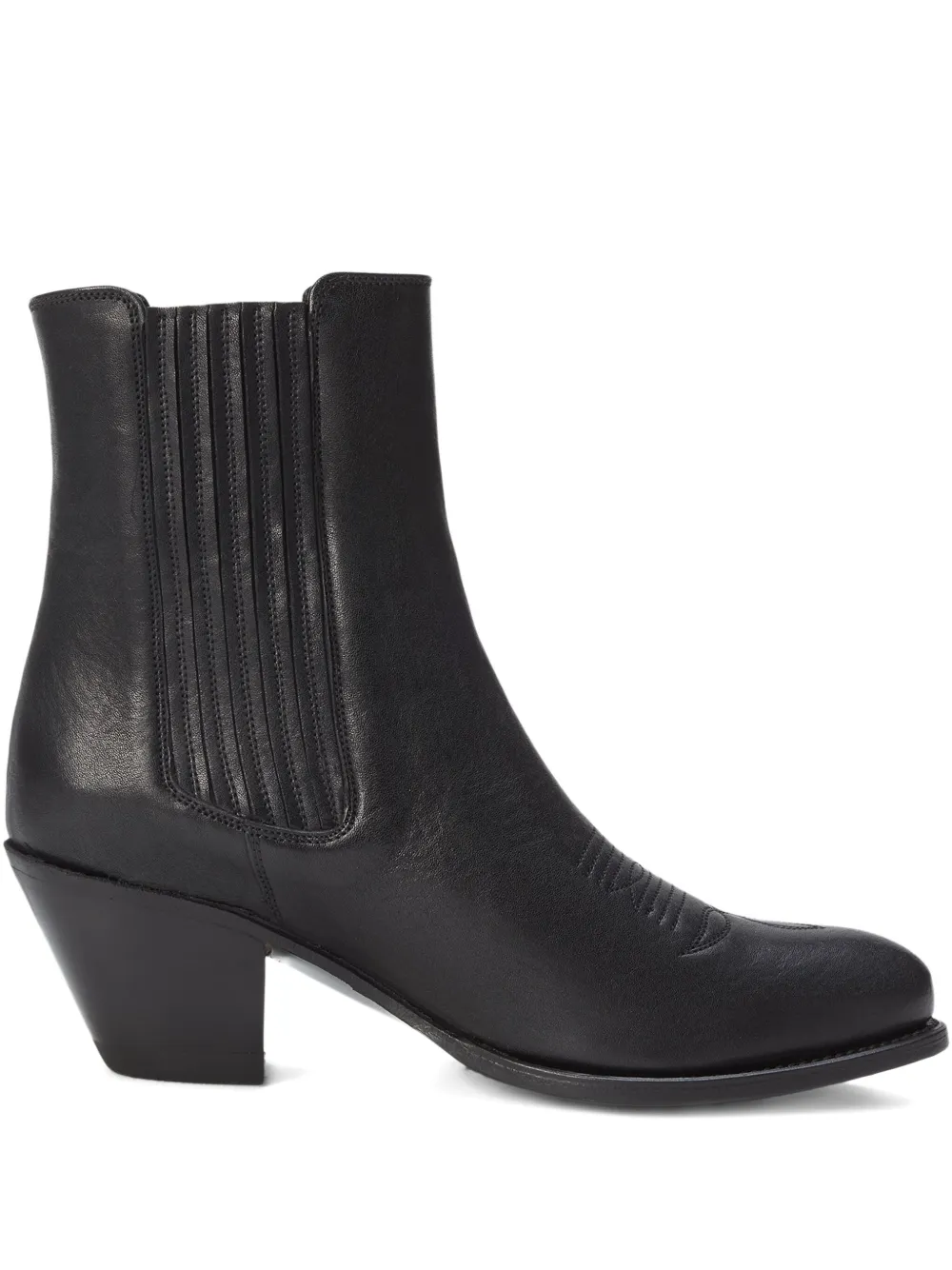 Polo Ralph Lauren 70mm Chelsea Western ankle boots Black