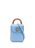Gucci Pre-Owned 2016-2024 Mini Calfskin Bamboo Top Handle Bag satchel - Blue