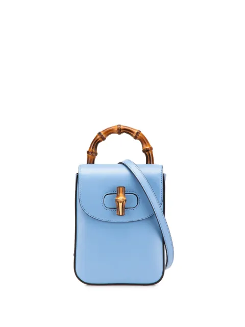Gucci Pre-Owned شنطة جلد صغيرة بمقبض علوي بامبو وحمالة كتف 2016-2024