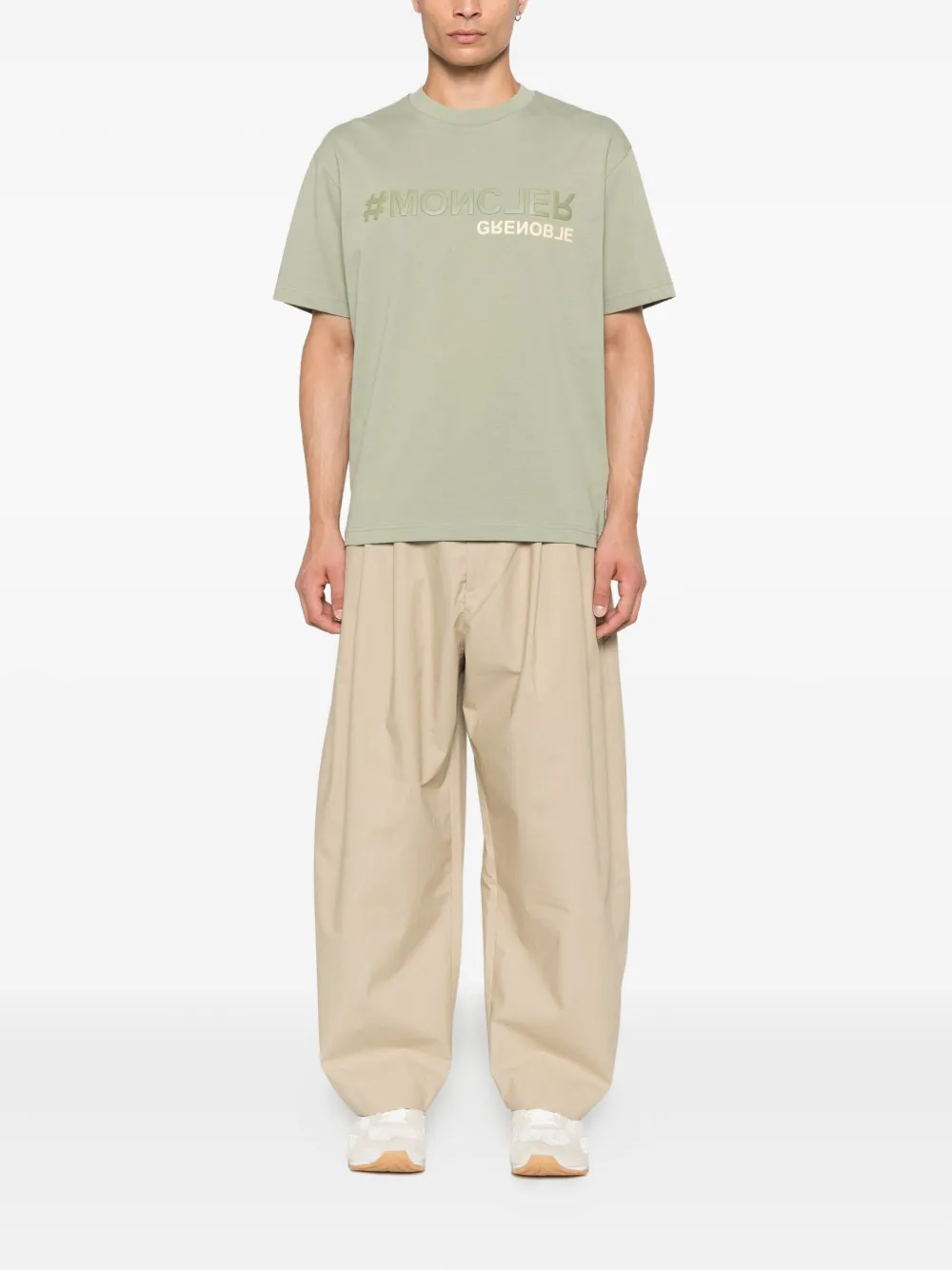 Moncler Grenoble T-shirt met geborduurd logo Groen