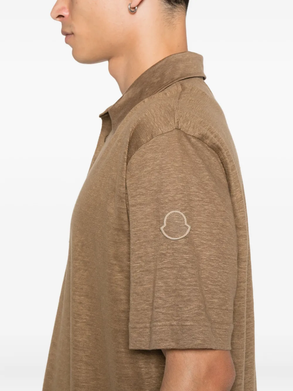 Moncler Linnen poloshirt met opgestikte zak Beige