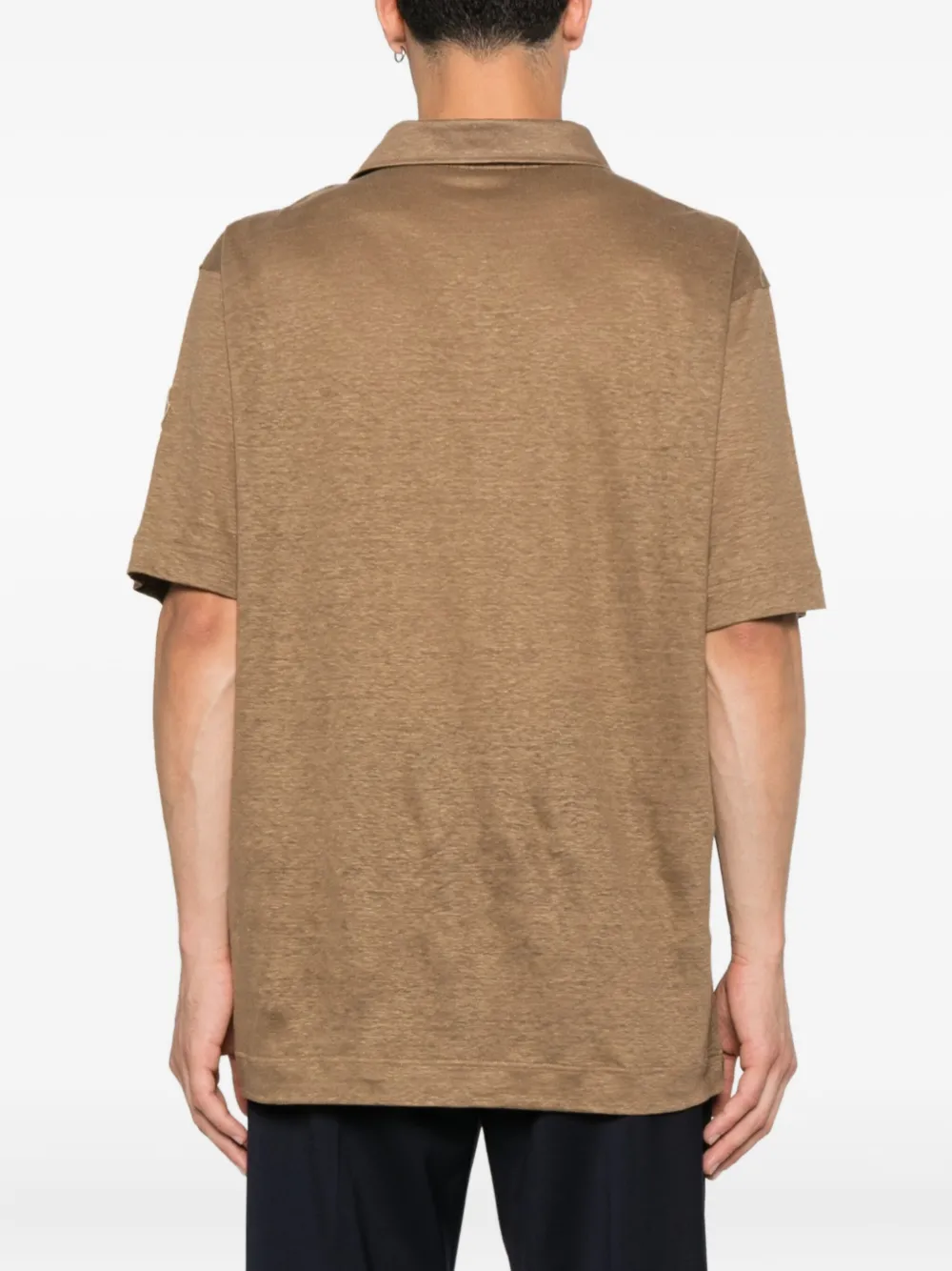 Moncler Linnen poloshirt met opgestikte zak Beige