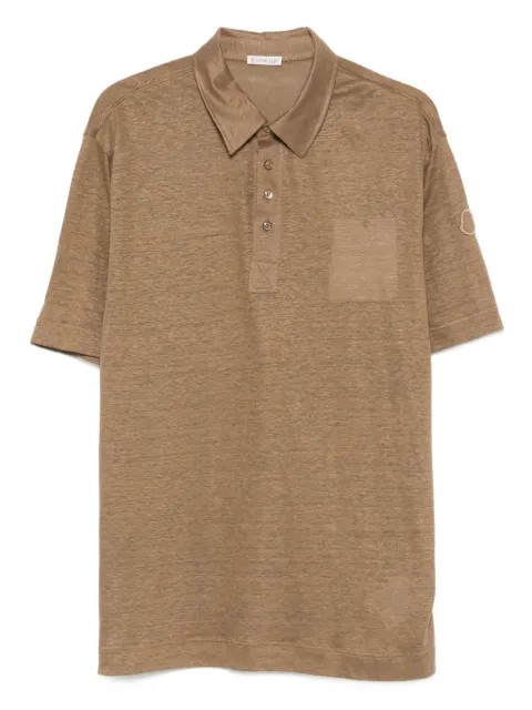 Moncler patch-pocket linen polo shirt