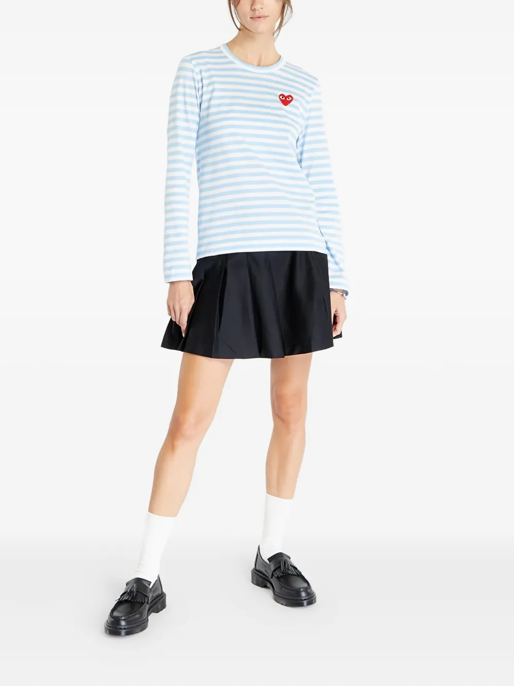 Comme Des Garçons Play T-shirt met lange mouwen en logo Blauw