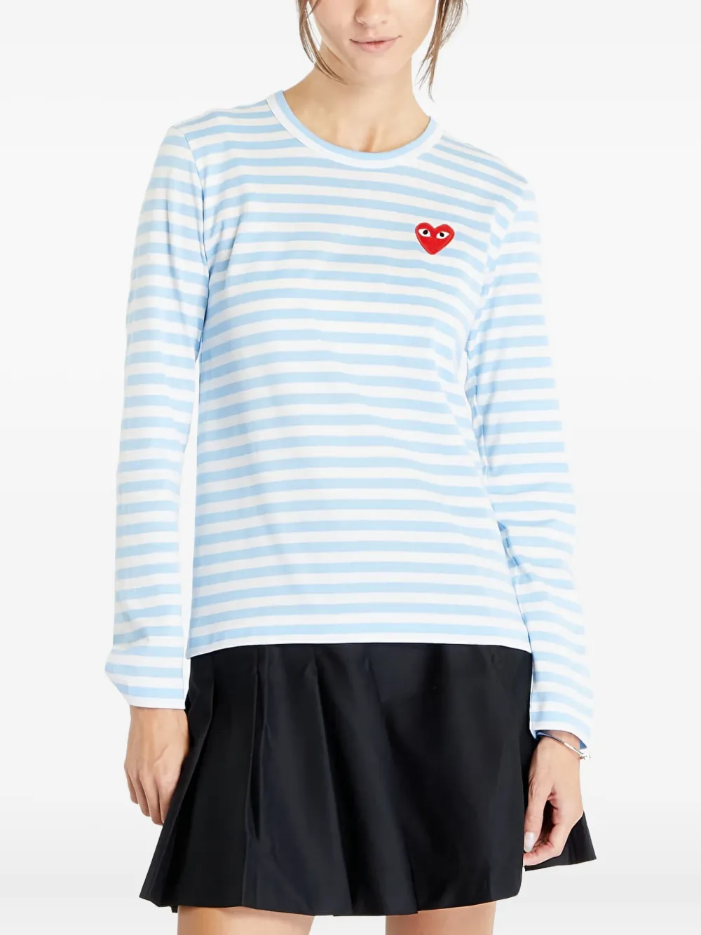 Comme Des Garçons Play T-shirt met lange mouwen en logo Blauw