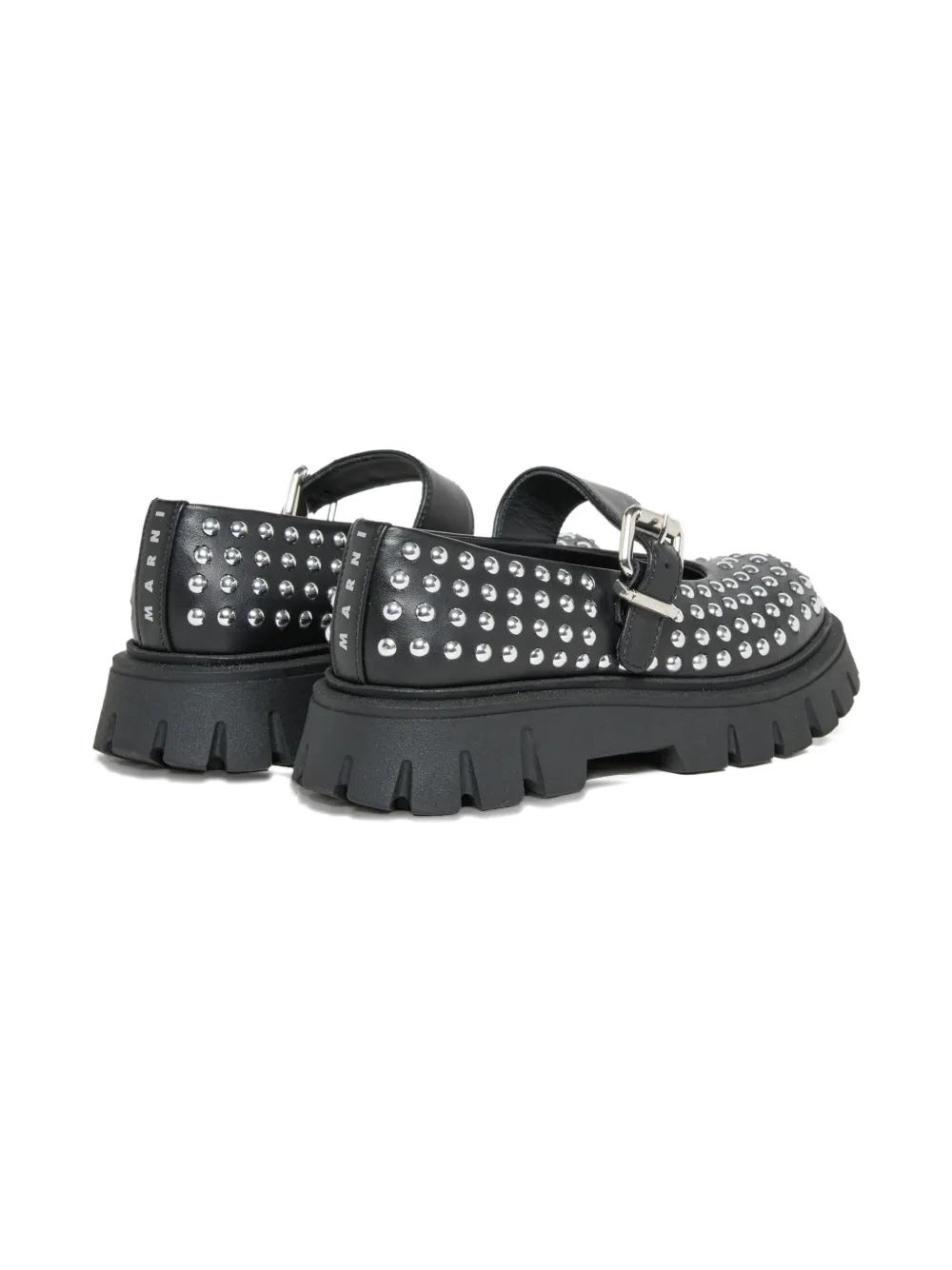 Marni Kids studded buckle ballerinas Black