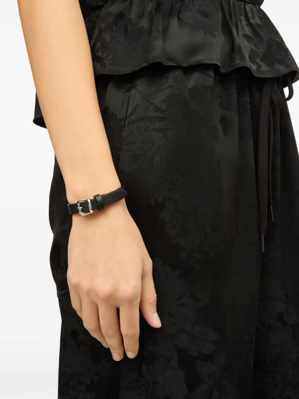 MM6 Maison Margiela leather bracelet - Zwart