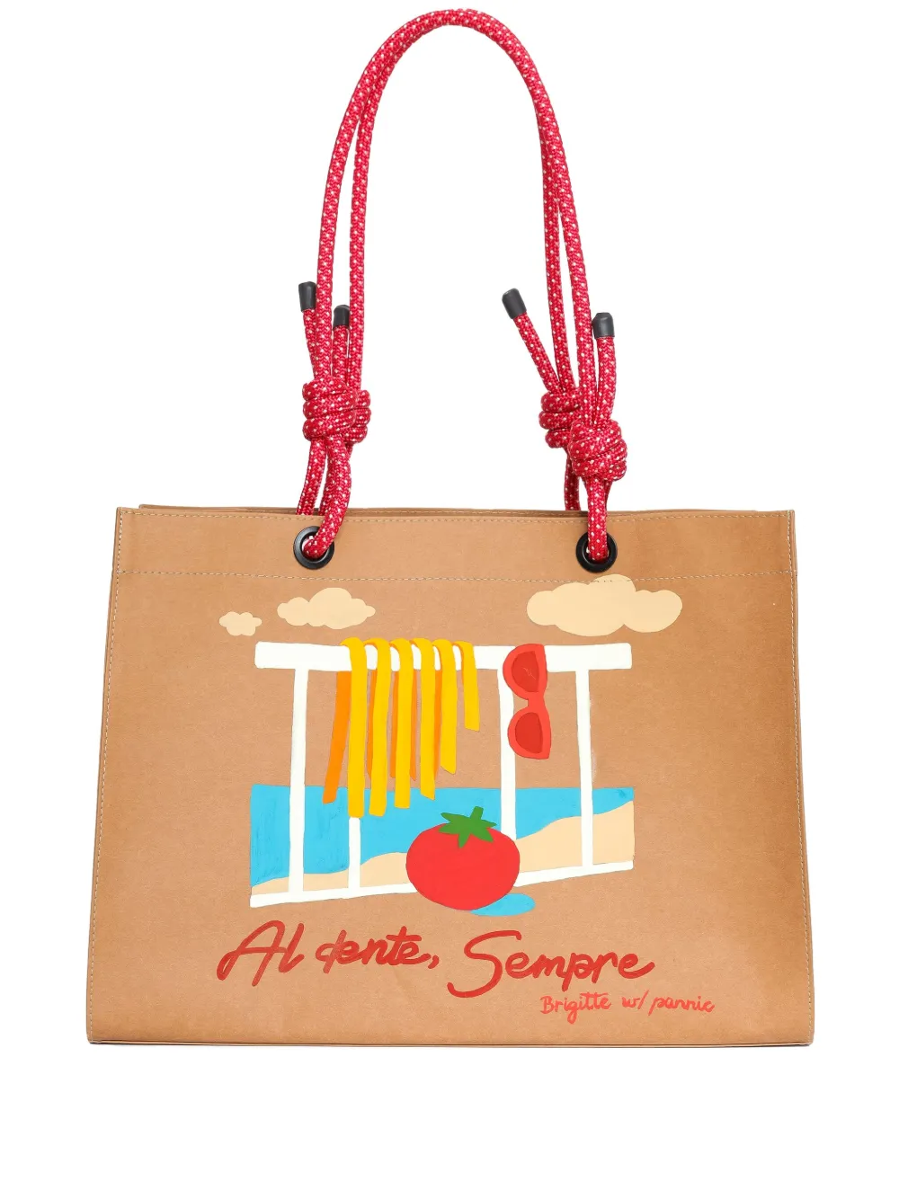 Brigitte bolsa de playa con estampado gráfico | neutro | Image 1