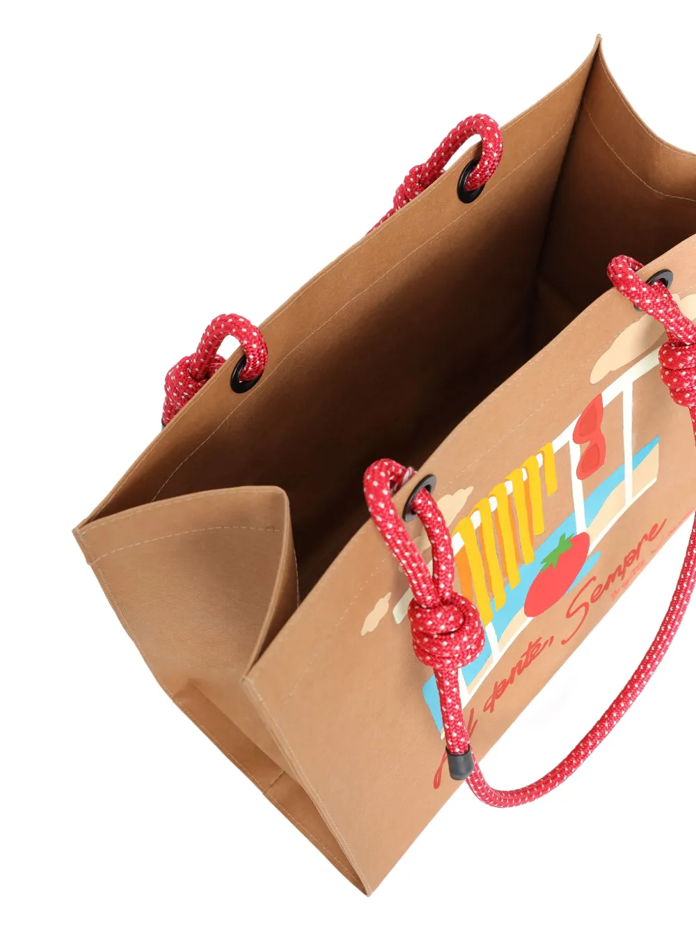 Brigitte Colette strandtas met print Beige