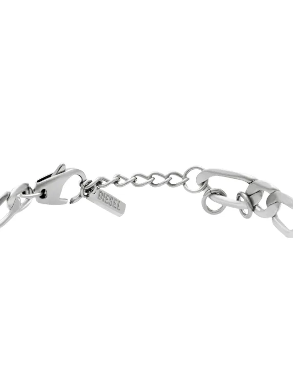 ◆DIESEL◆ Oval D Logo Cuff Bracelet Diesel Oval D Logo Stainless Steel Chain Bracelet