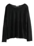 The Row long-sleeve sheer top - Black