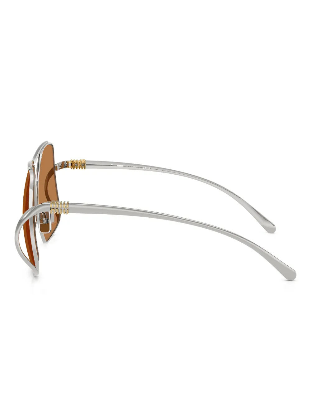 Miu Eyewear Zonnebril met piloten montuur Zilver