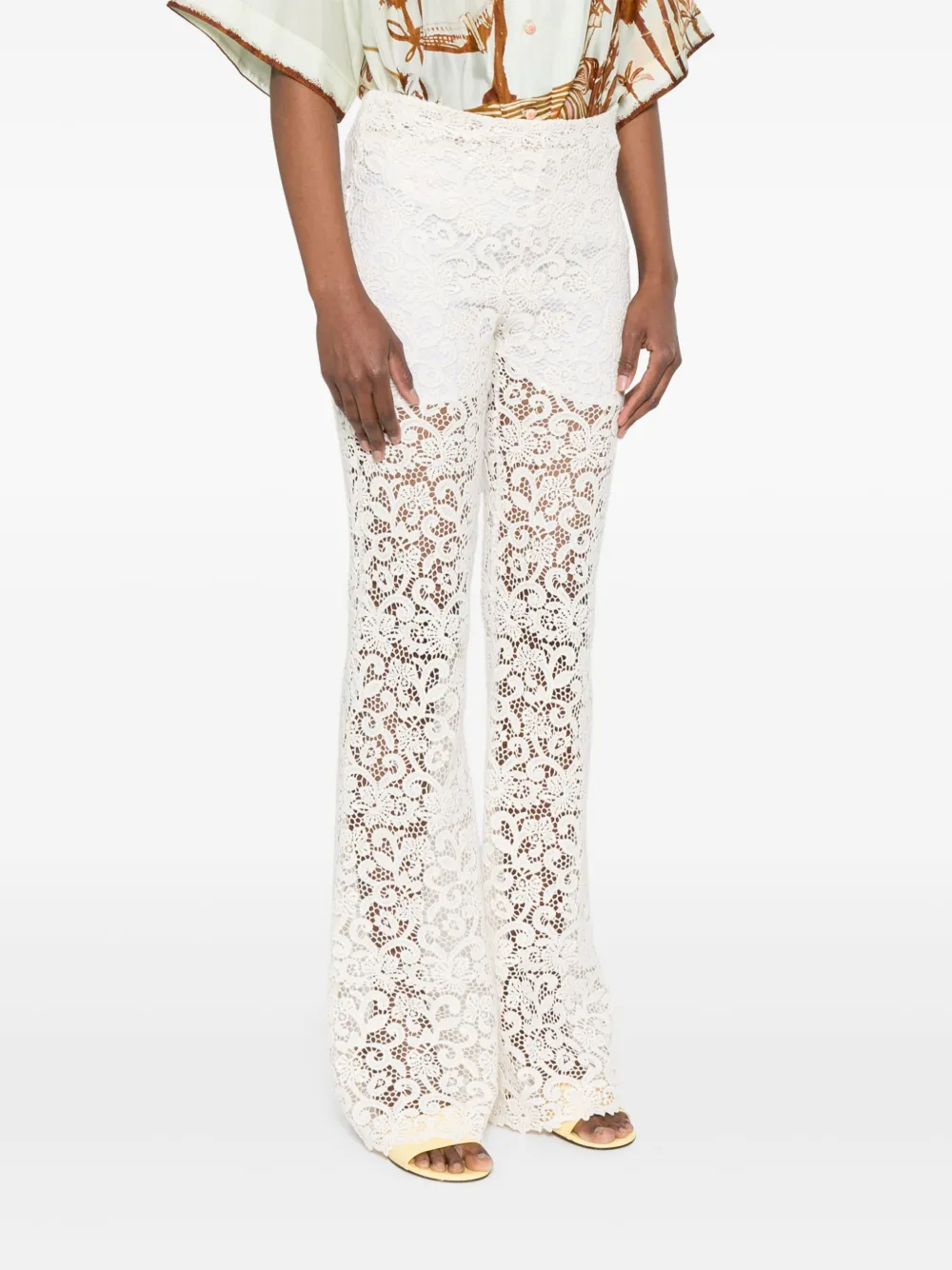 Ermanno Scervino Broek met kant Beige