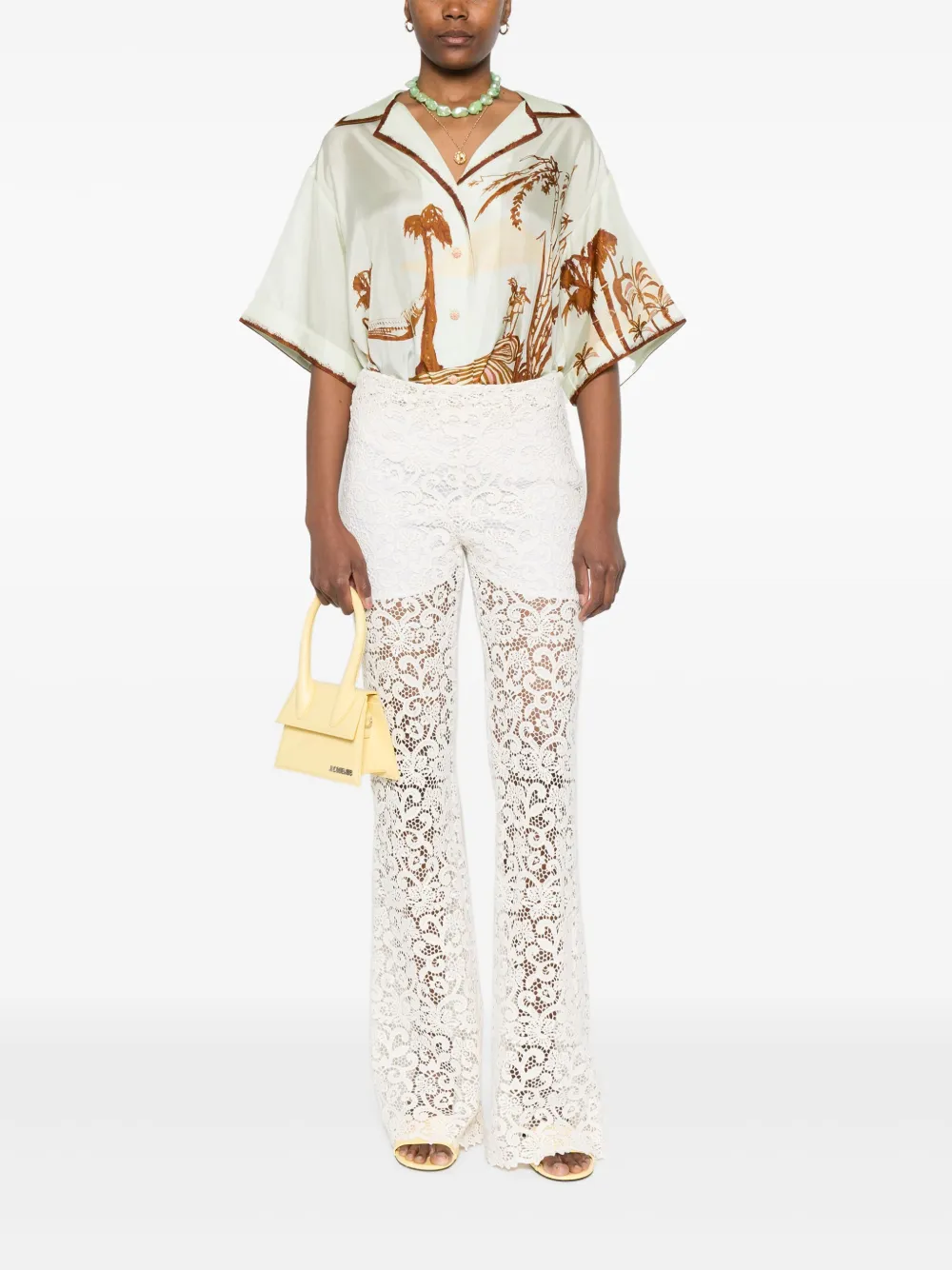 Ermanno Scervino Broek met kant - Beige