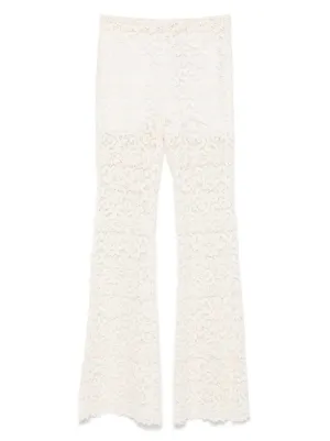 ERMANNO SCERVINO ホワイト レースフレアパンツ Ermanno Scervino ウィメンズ フレアパンツ通販 - FARFETCH