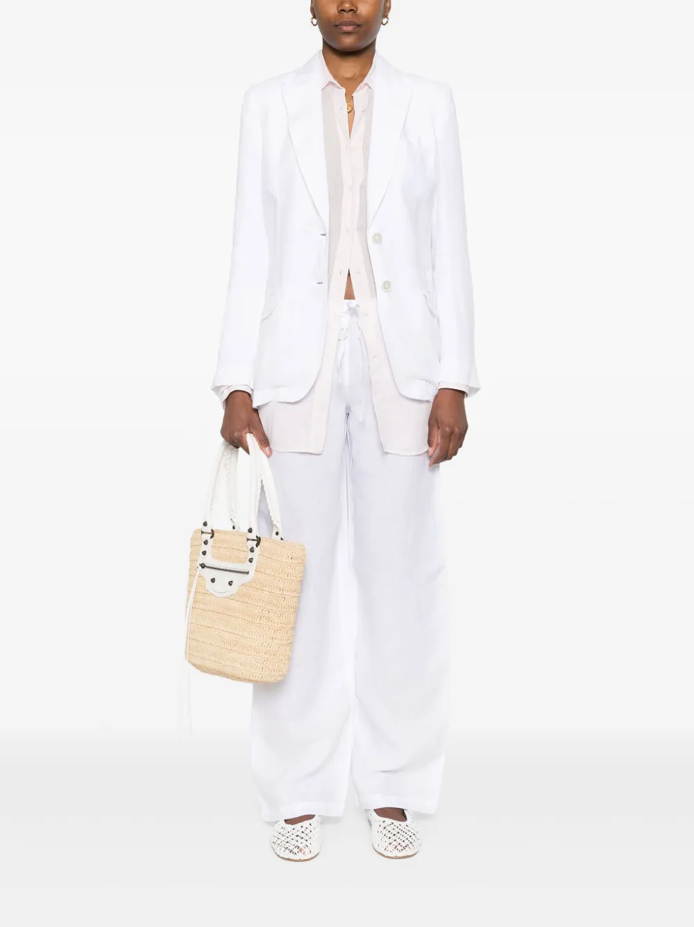 120% Lino Linnen broek - Wit