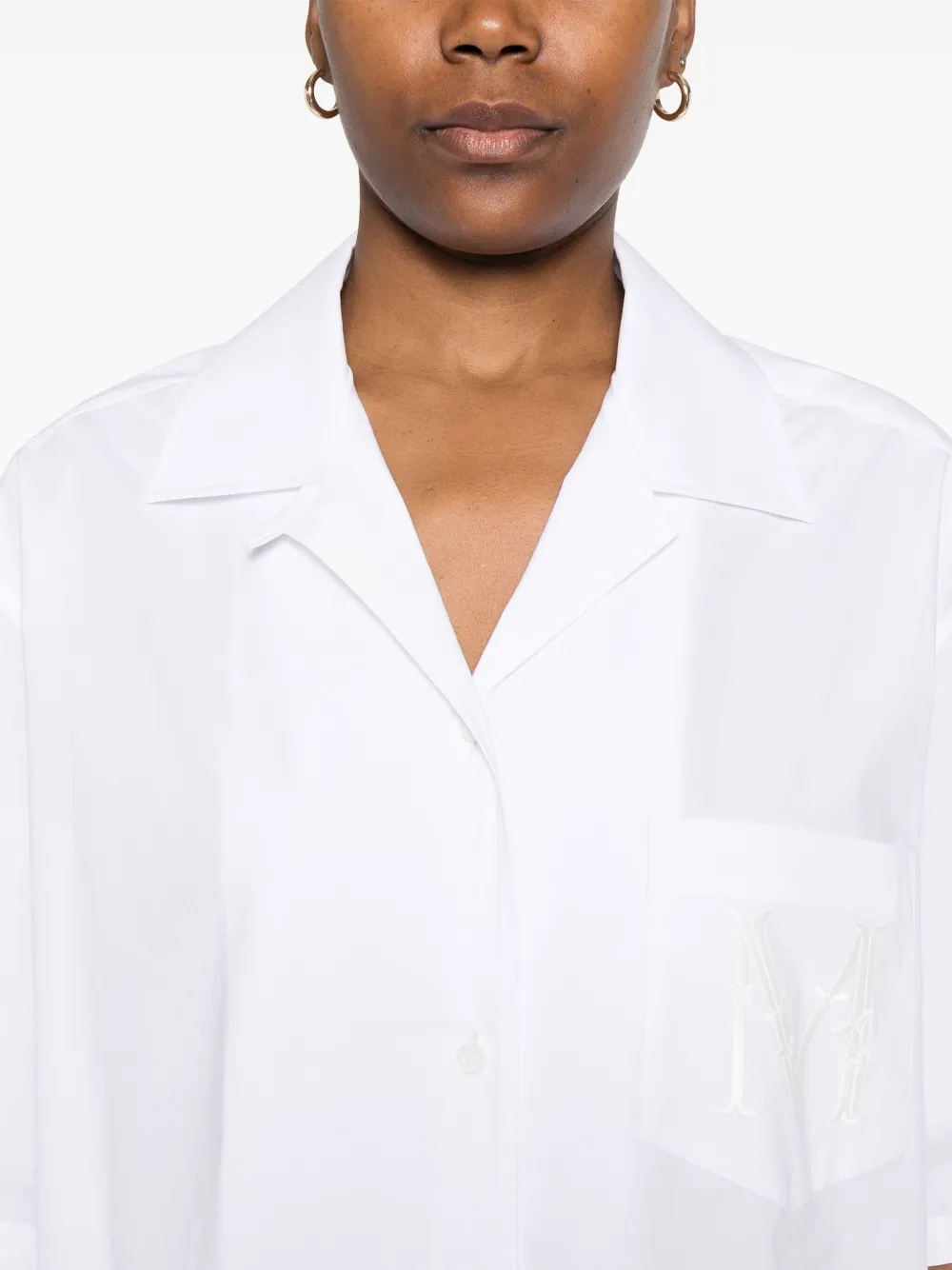 Moschino Blouse met geborduurd logo Wit