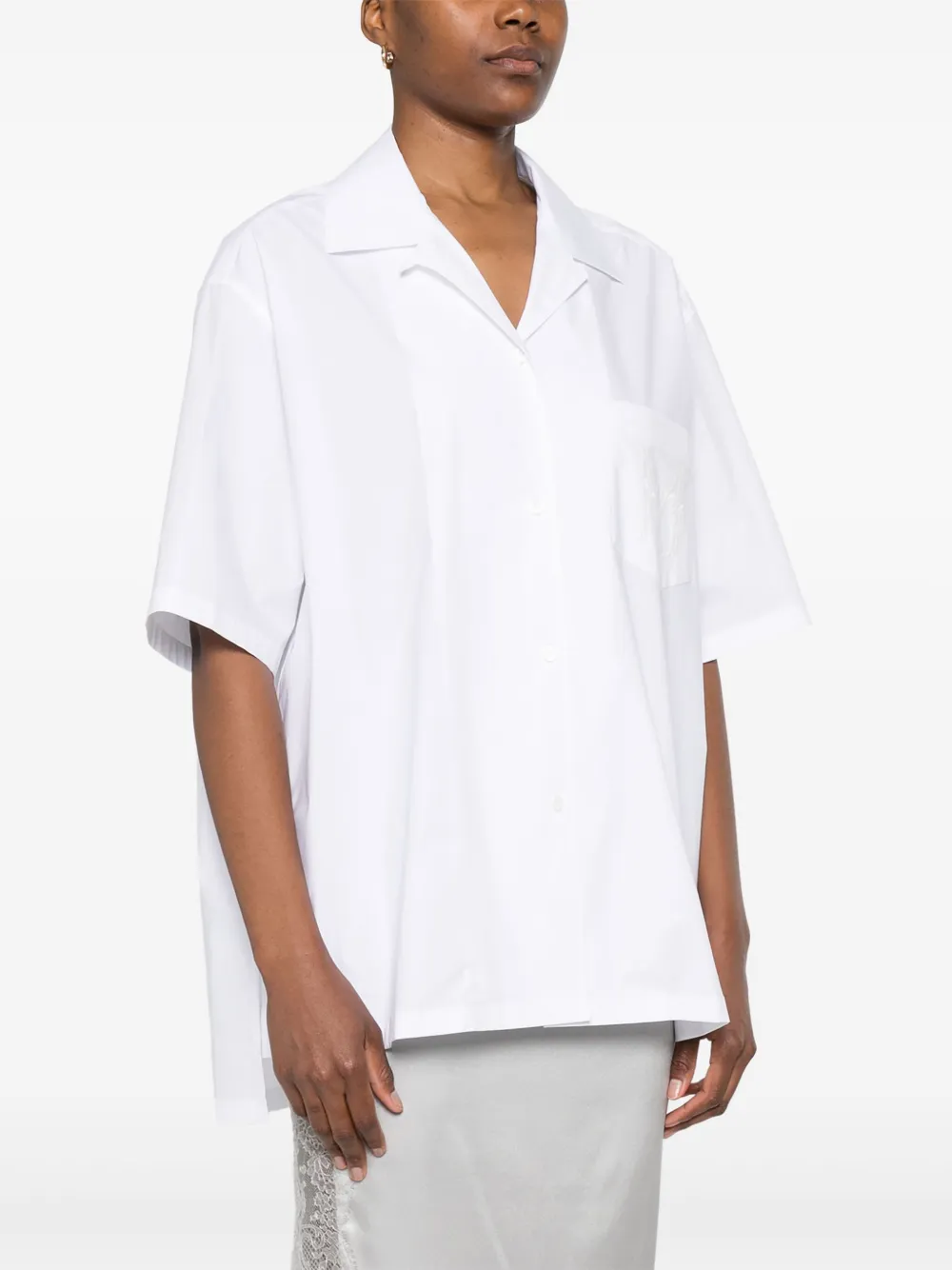 Moschino Blouse met geborduurd logo Wit