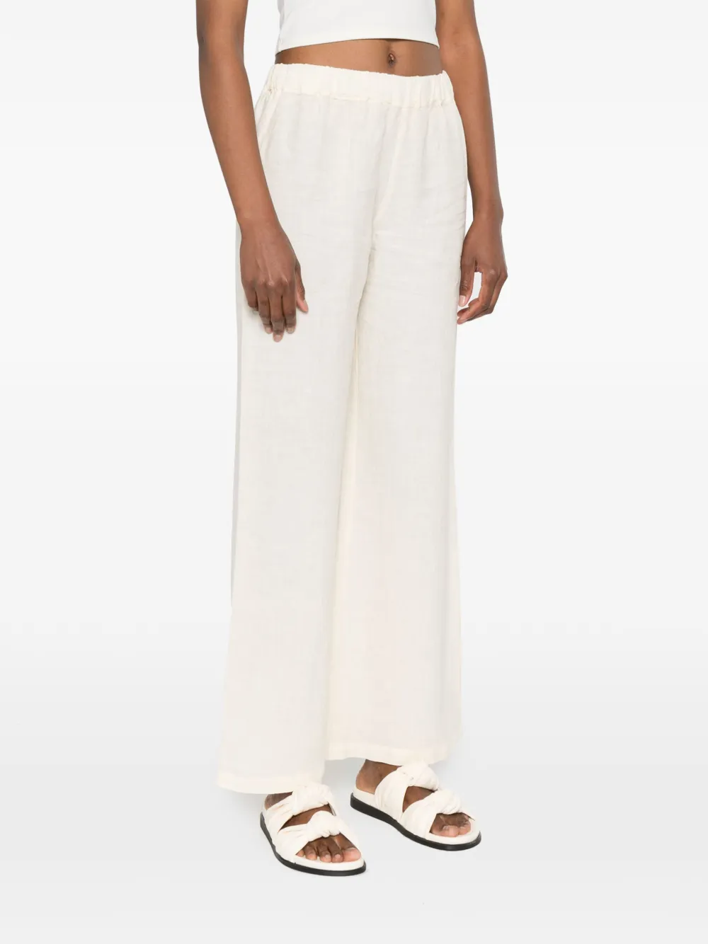 120% Lino Linnen broek Beige