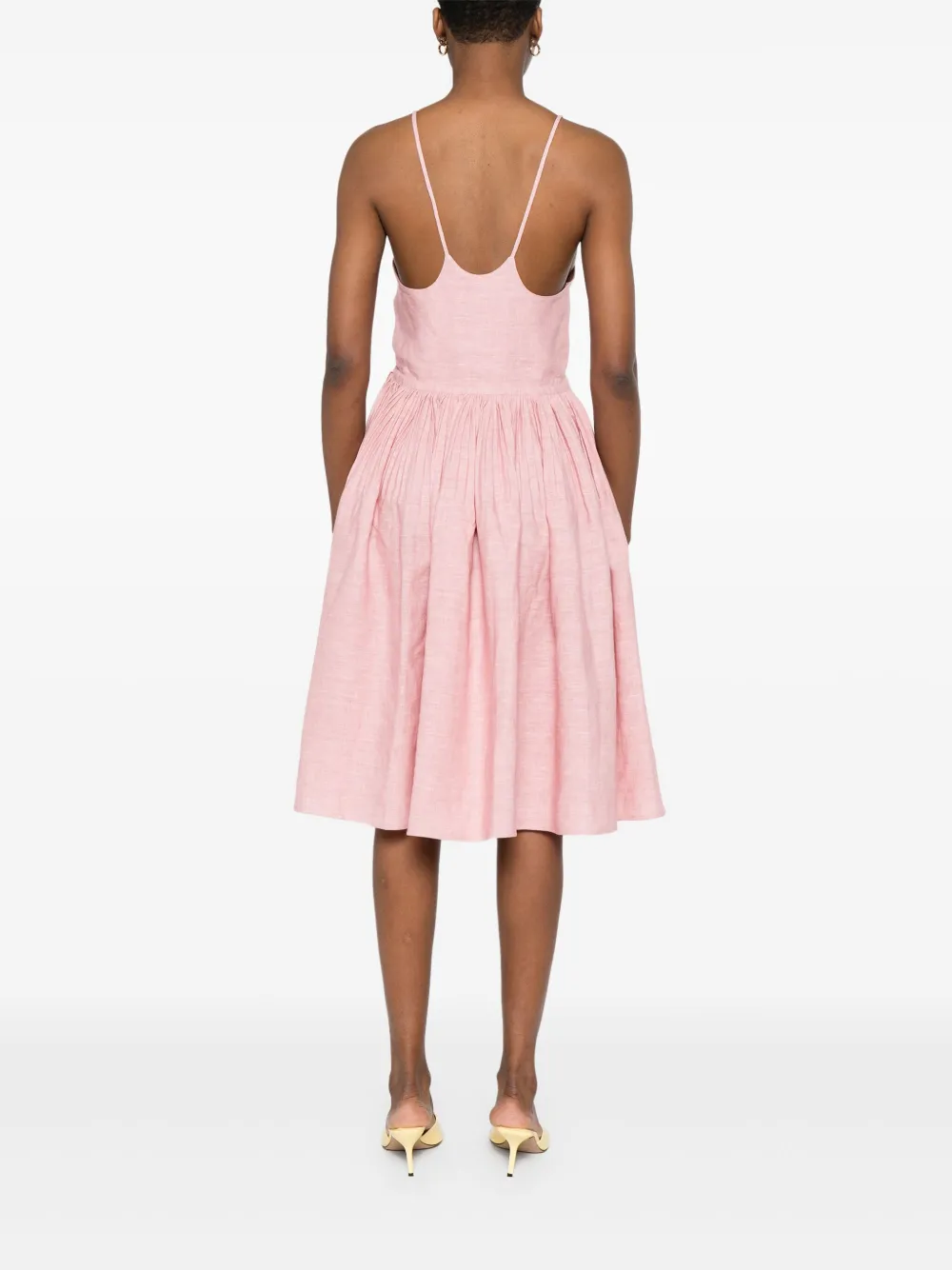 Moschino Linnen midi-jurk Roze