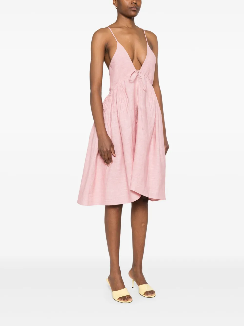 Moschino Linnen midi-jurk Roze